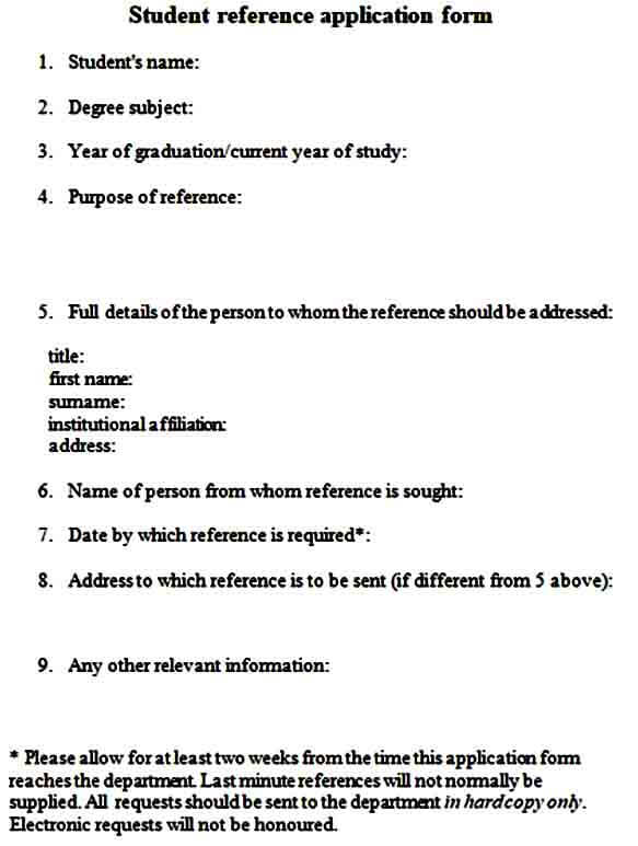 student reference number example
