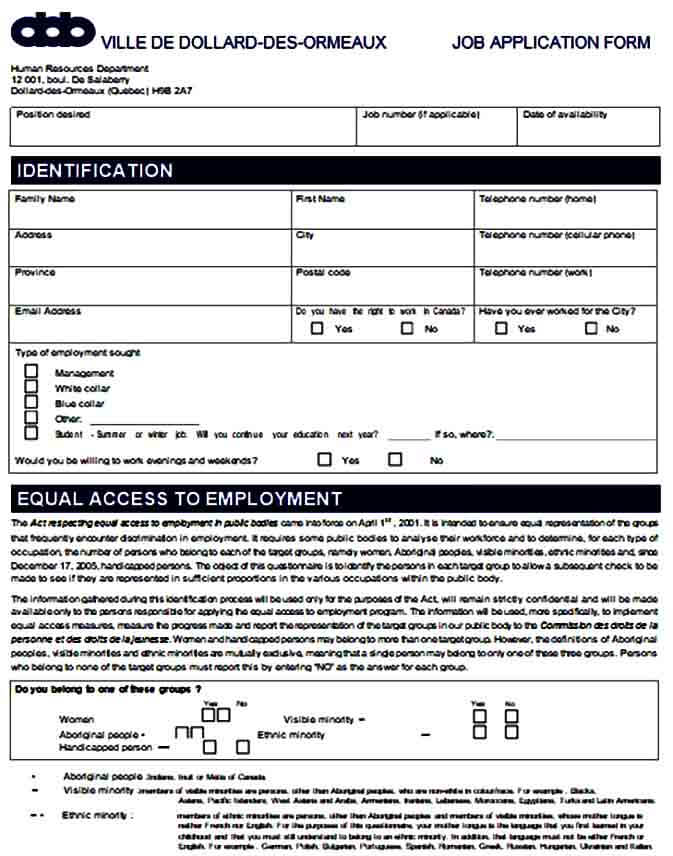 Target Job Application Form Printable