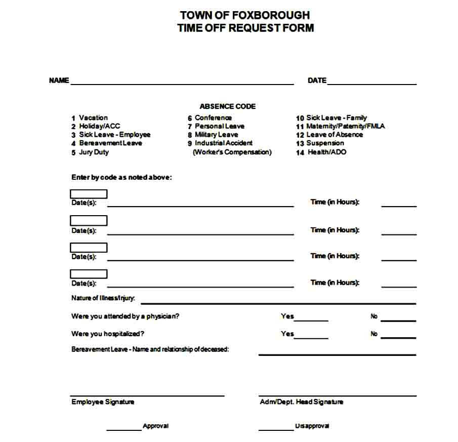 able time off request form