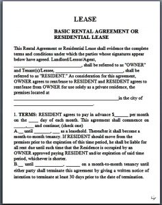 Sample Month to Month Rental Agreement Form | Mous Syusa