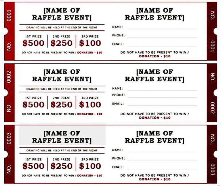 Printable Raffle Ticket Template | Mous Syusa