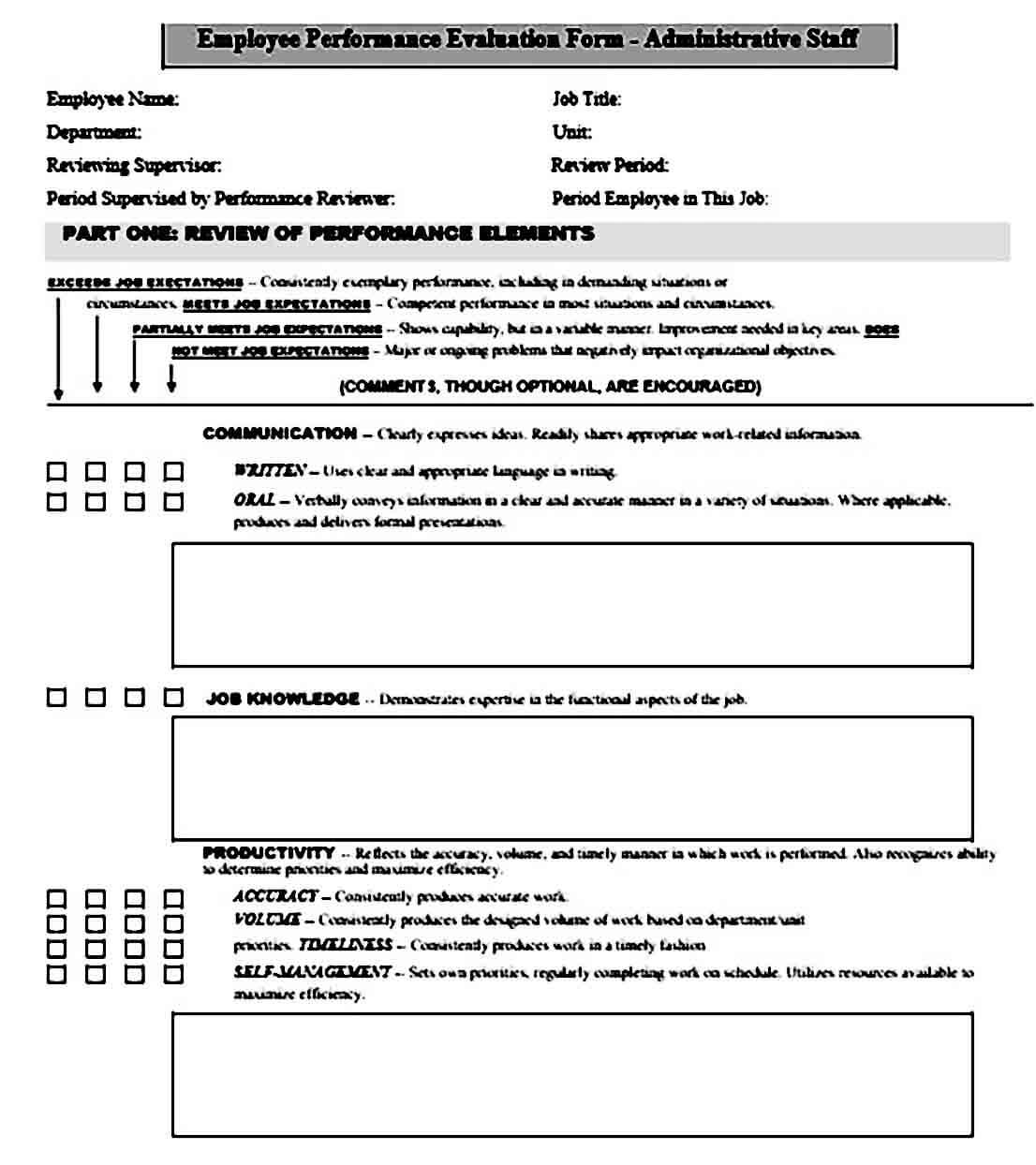 employee evaluation form