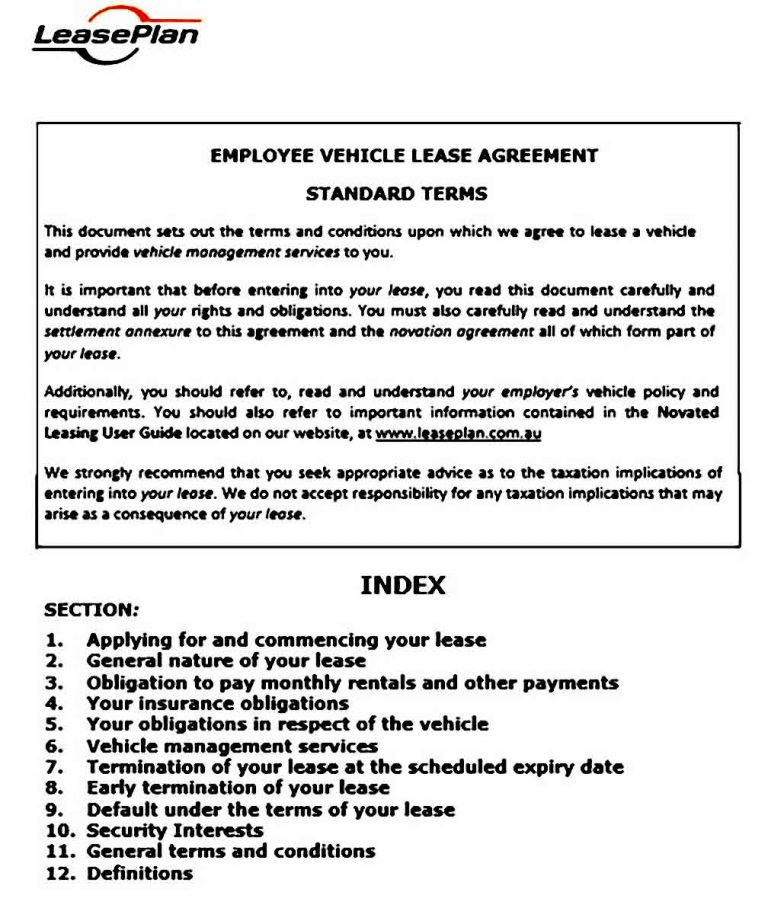 Sample Car Lease Agreement Template Mous Syusa