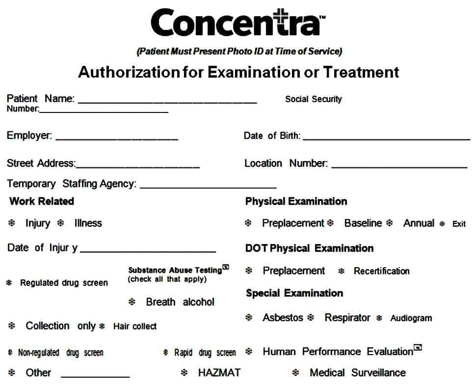 examination medical authorization form