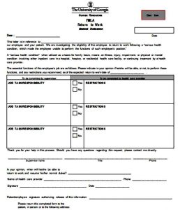 return to work form fmla