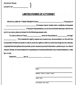 Sample Limited Power of Attorney Form | Mous Syusa