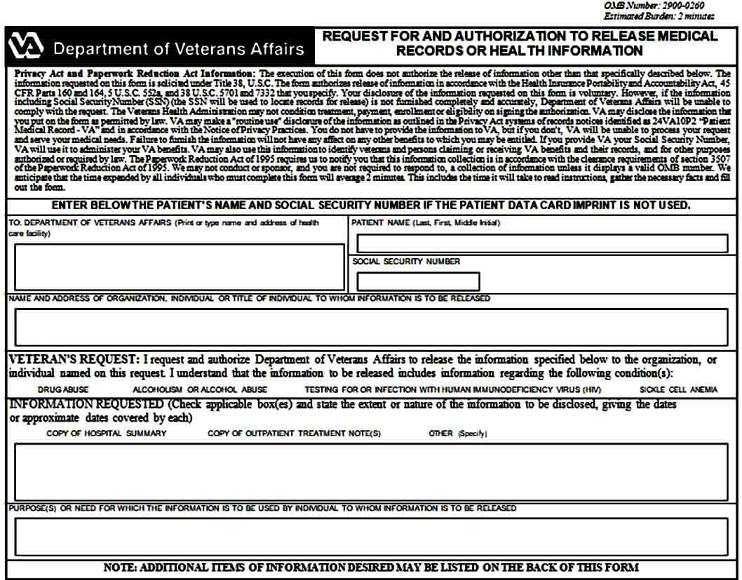 medical authorization record release form