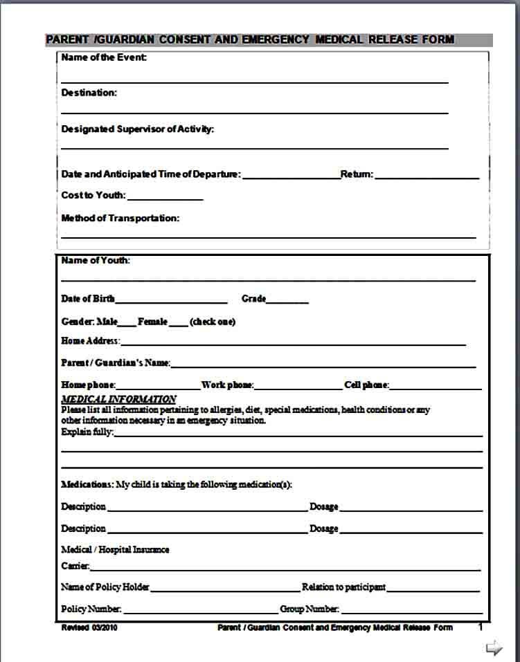 medical consent form example