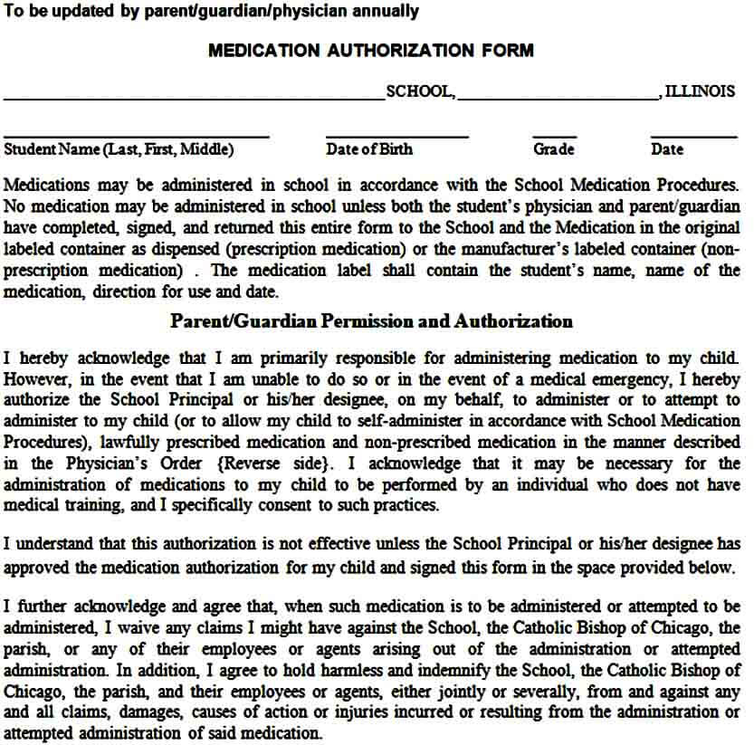 medication authorization form