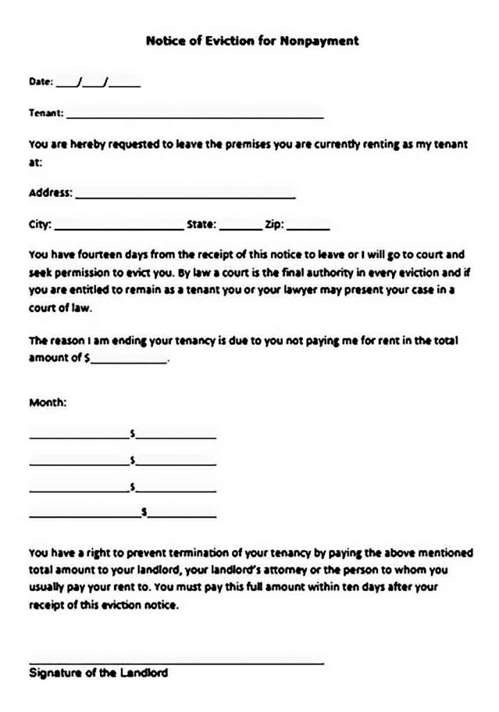 printable eviction notice template mous syusa