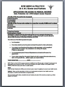 Sample Medical Records Request Form | Mous Syusa