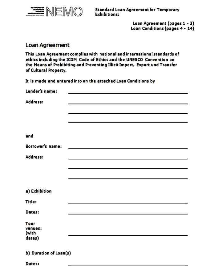 personal loan agreement form