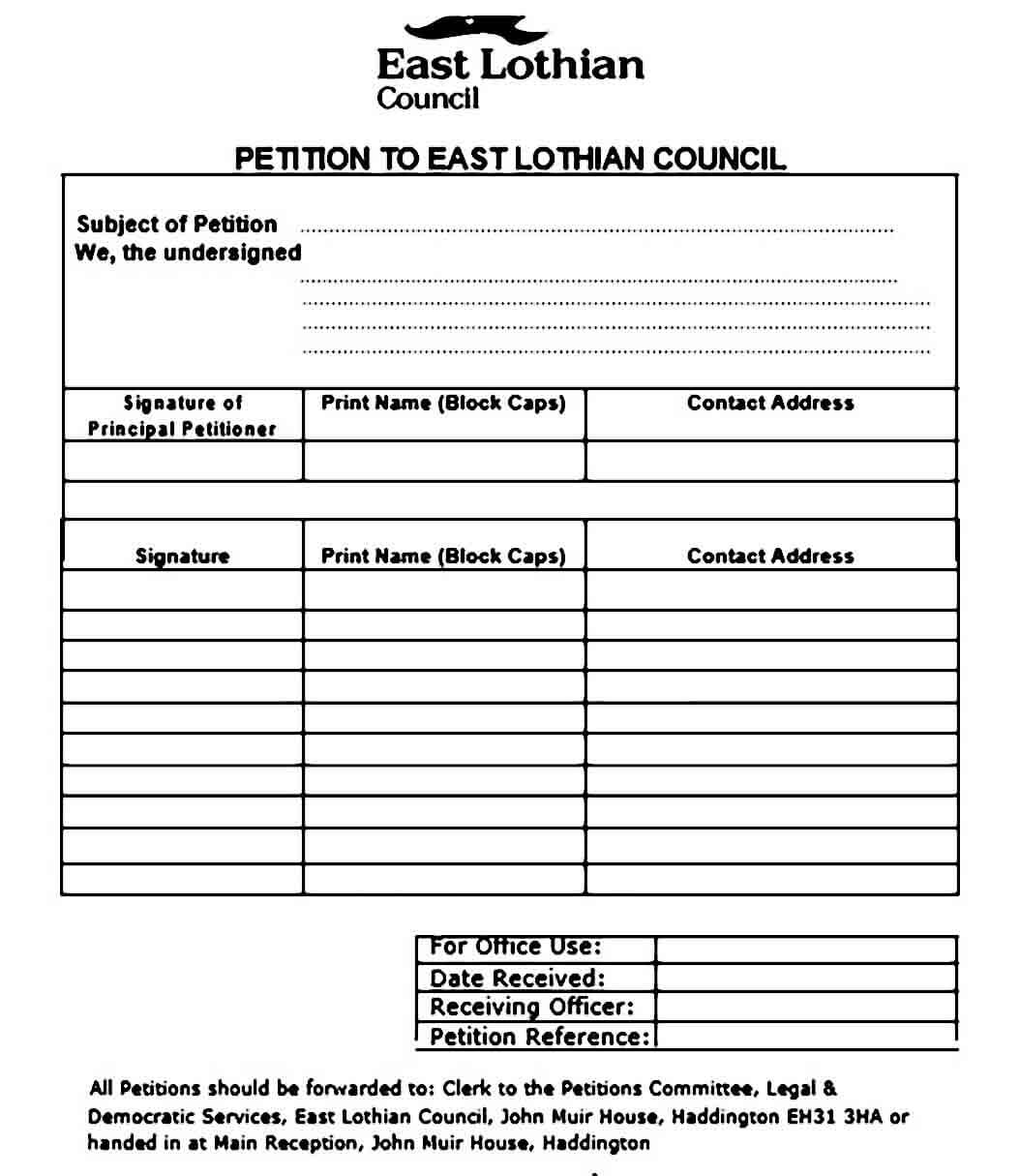 petition application form