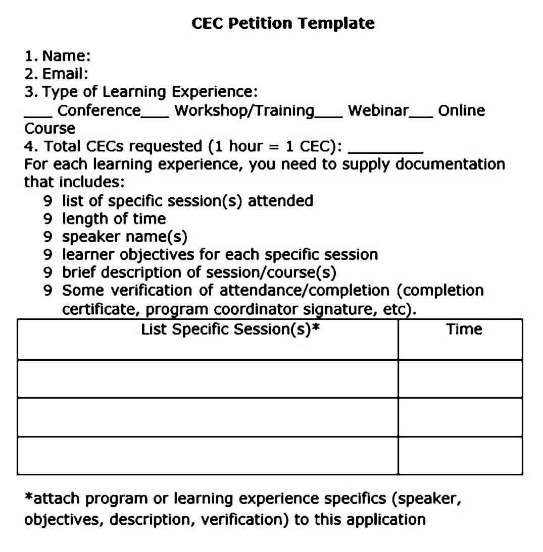 petition templates example