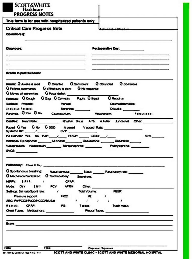 Sample Progress Note Template | Mous Syusa