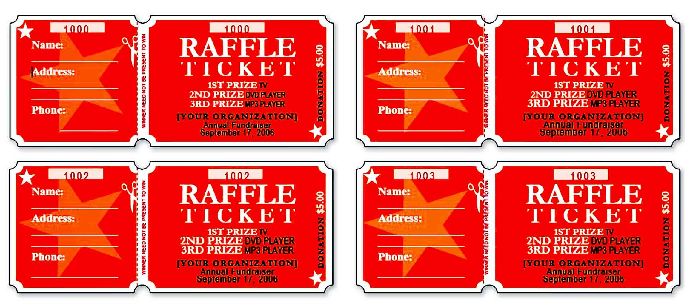 Printable Free Raffle Tickets Customize and Print