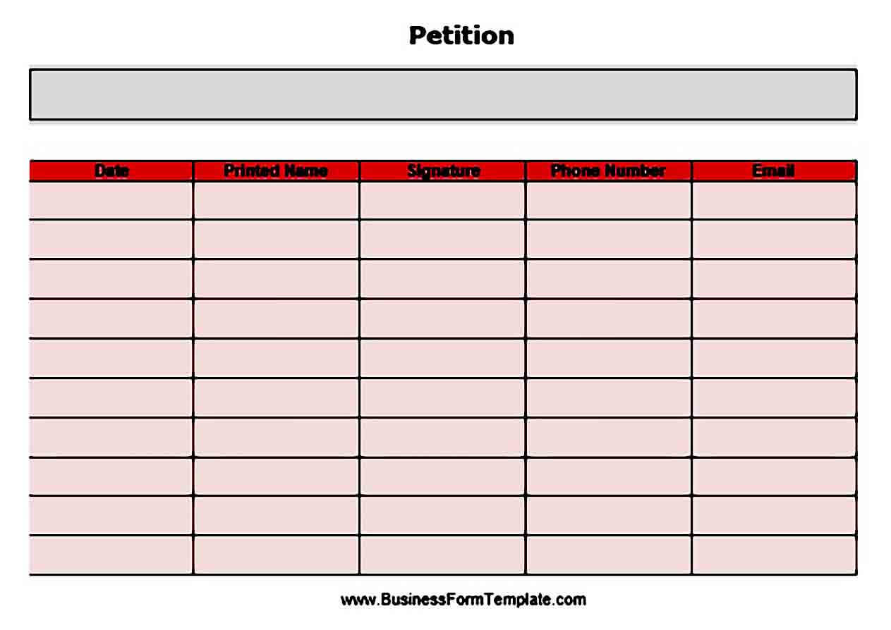 simple petition templates