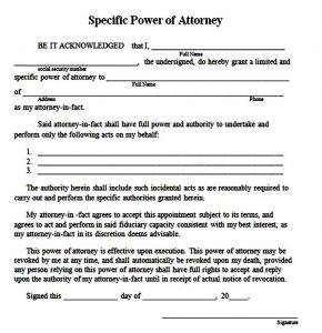 Sample Limited Power of Attorney Form | Mous Syusa