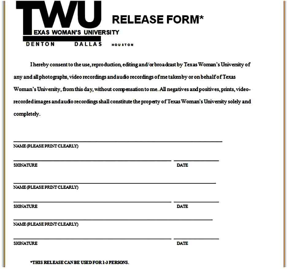 texas photo release form