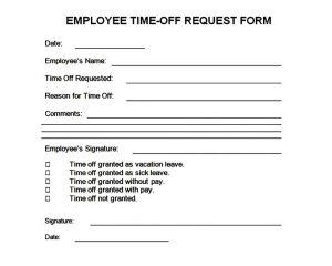 Time Off Request Form Sample | Mous Syusa