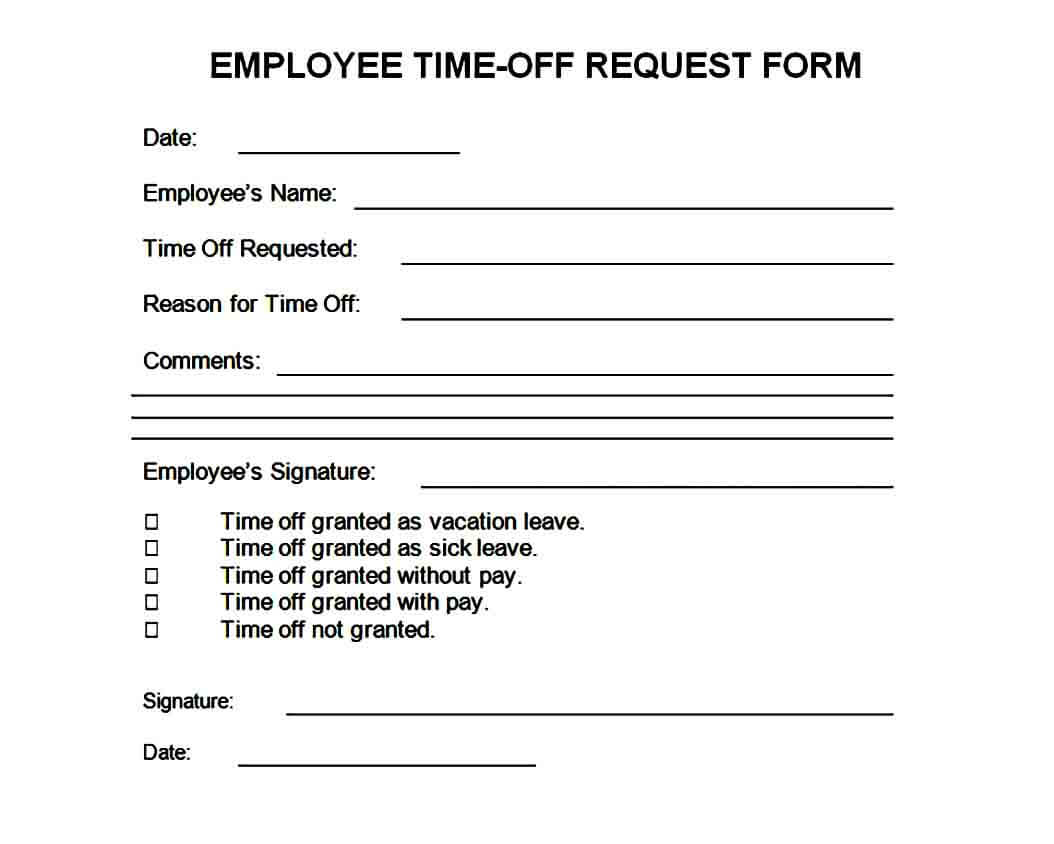 time off request form doc