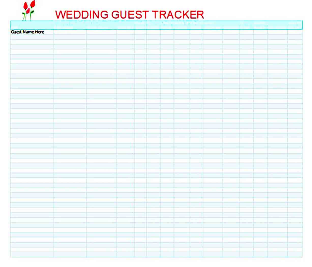 wedding guest list templates excel