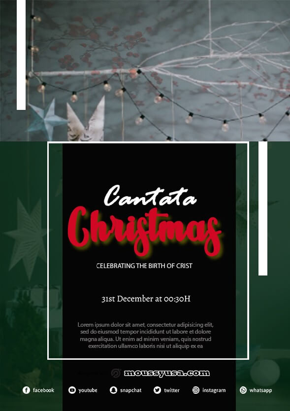 Christmas Church Flyer template example