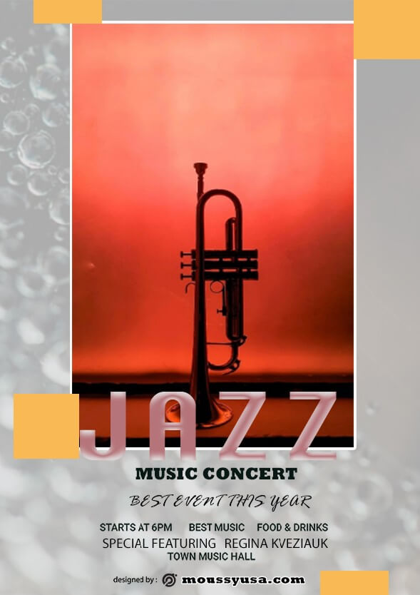 Jazz Concert Flyer design psd