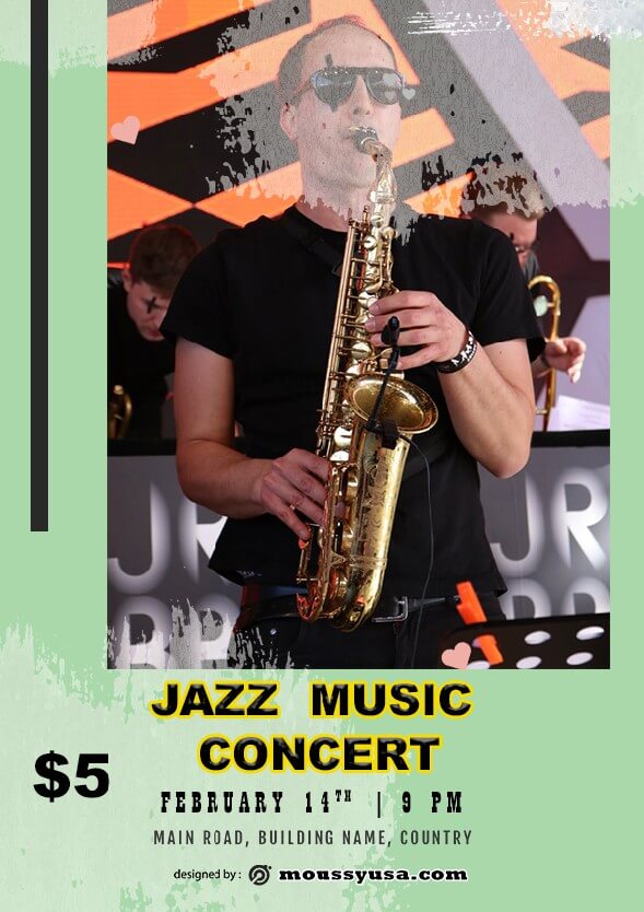 Jazz Concert Flyer template design