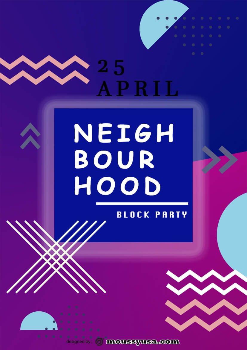 Neighbourhood Block Party Flyer template sample