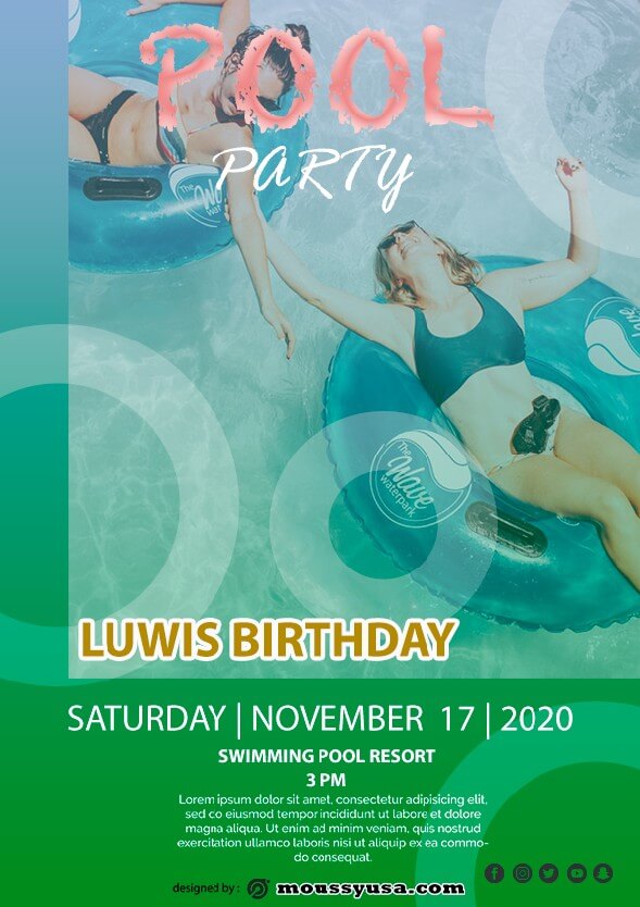 Pool Party Birthday template ideas
