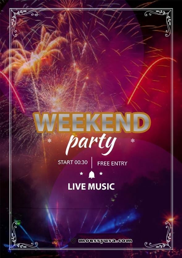 Weekend Night Party Flyer design template