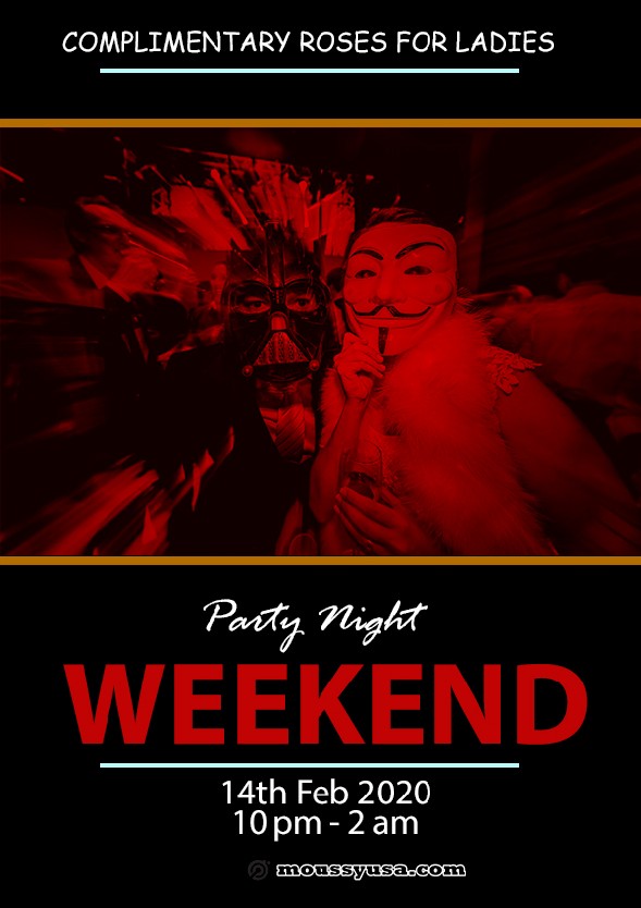 Weekend Night Party Flyer template sample