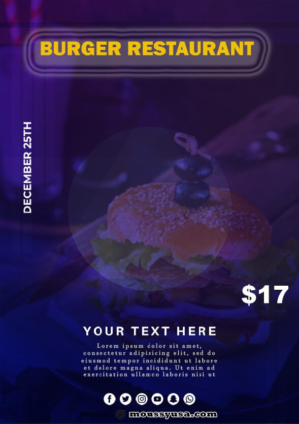 burger restaurant flyer design psd