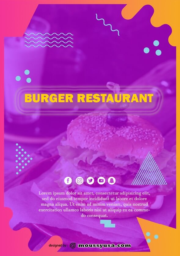 burger restaurant flyer design template