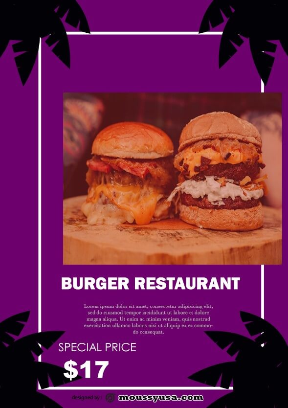 burger restaurant flyer template example