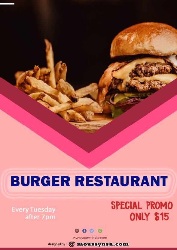 burger restaurant flyer template ideas