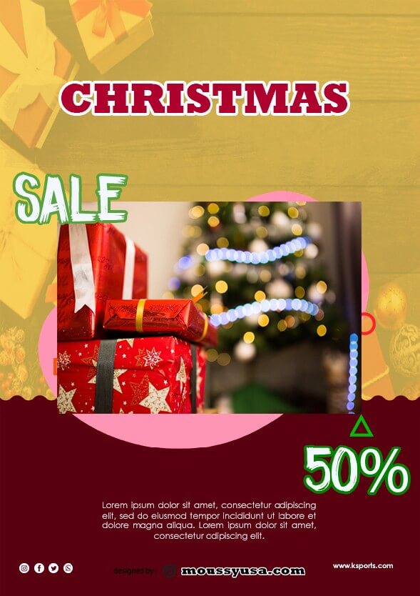 christmas shopping sale flyer design psd