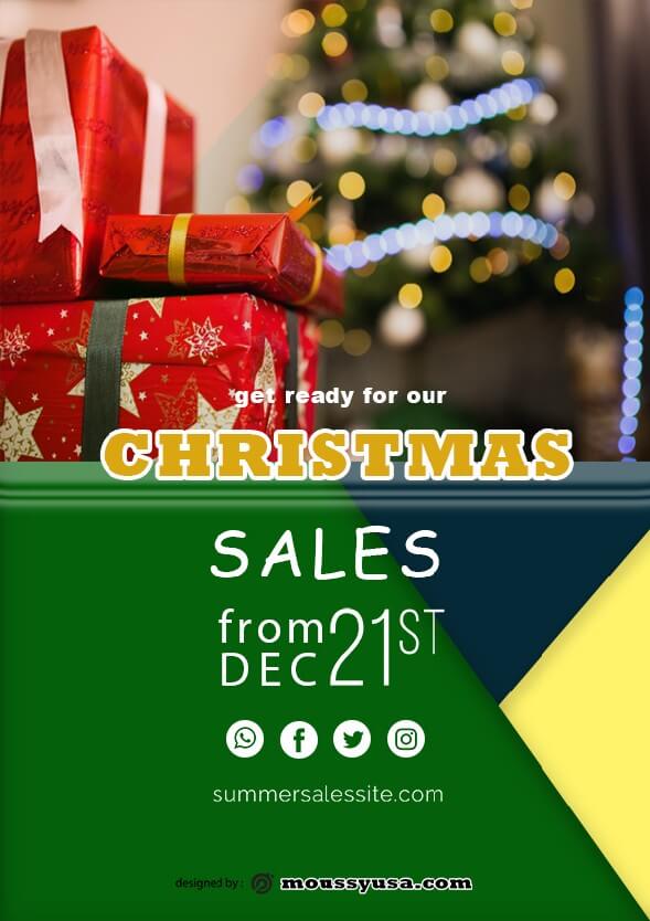 christmas shopping sale flyer template design