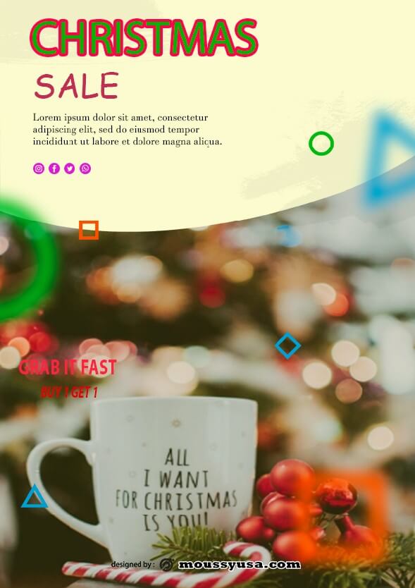 christmas shopping sale flyer template example