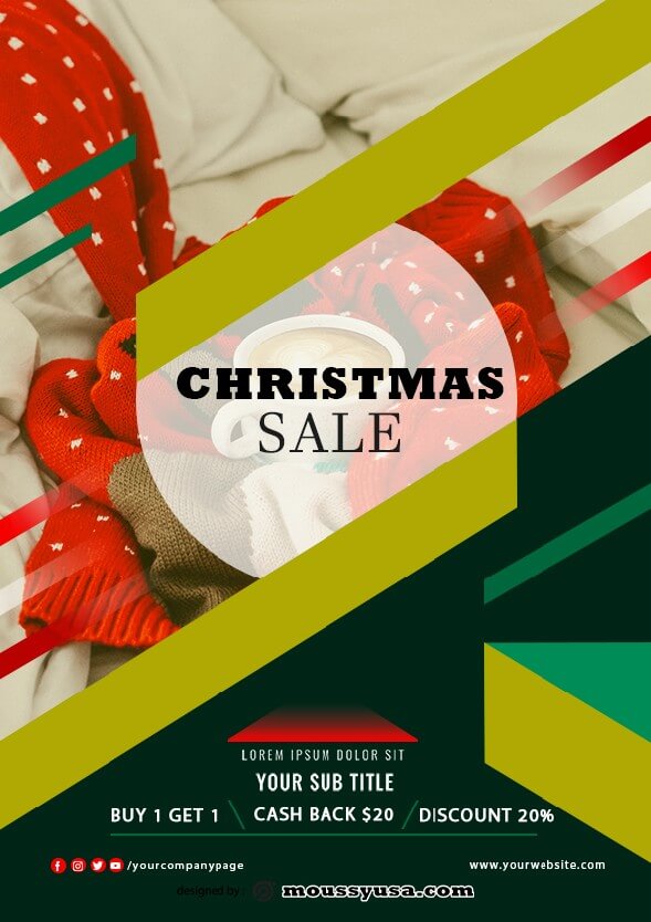 christmas shopping sale flyer template sample