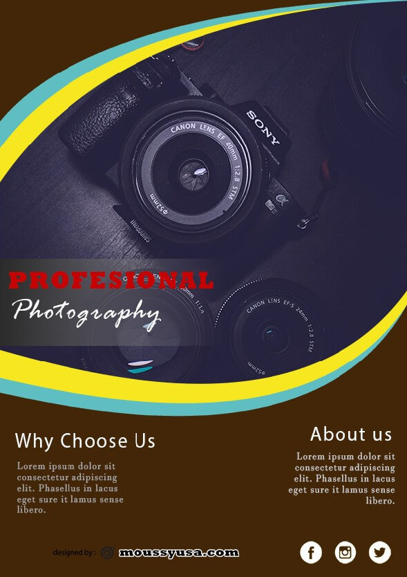 commercial photography flyer template design