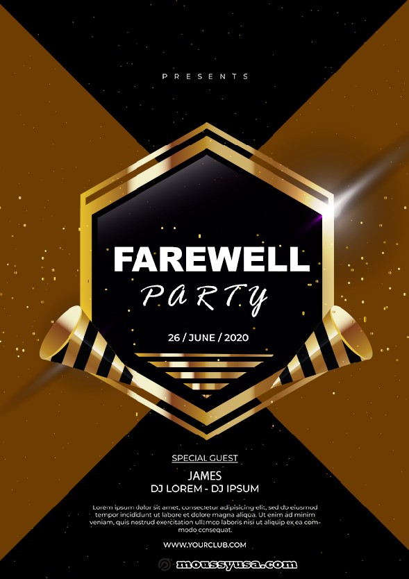 farewell party flyer template example