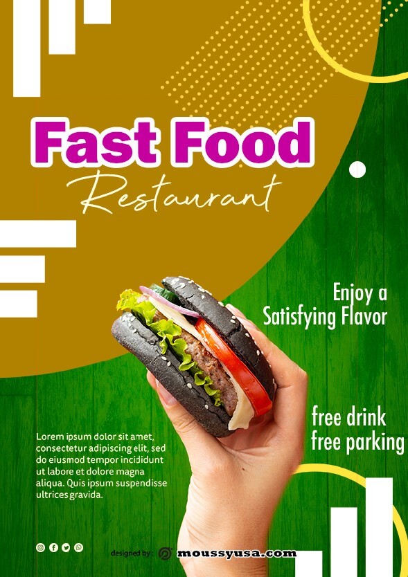 fast food restaurant flayer template design