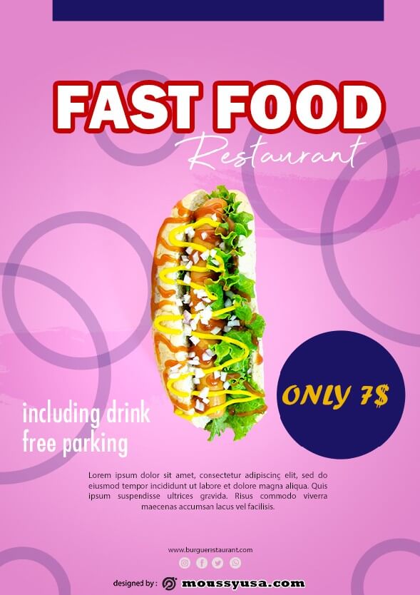 fast food restaurant flayer template example