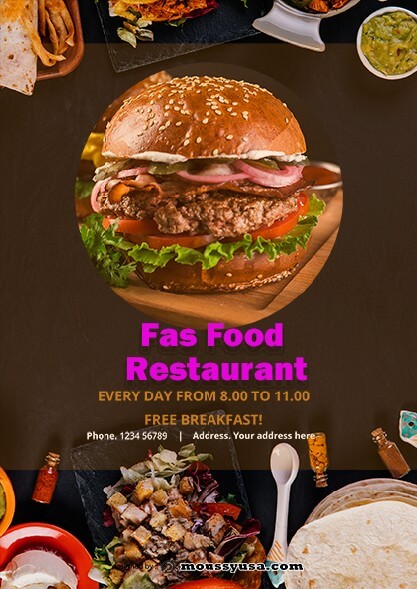 fast food restaurant flayer template sample