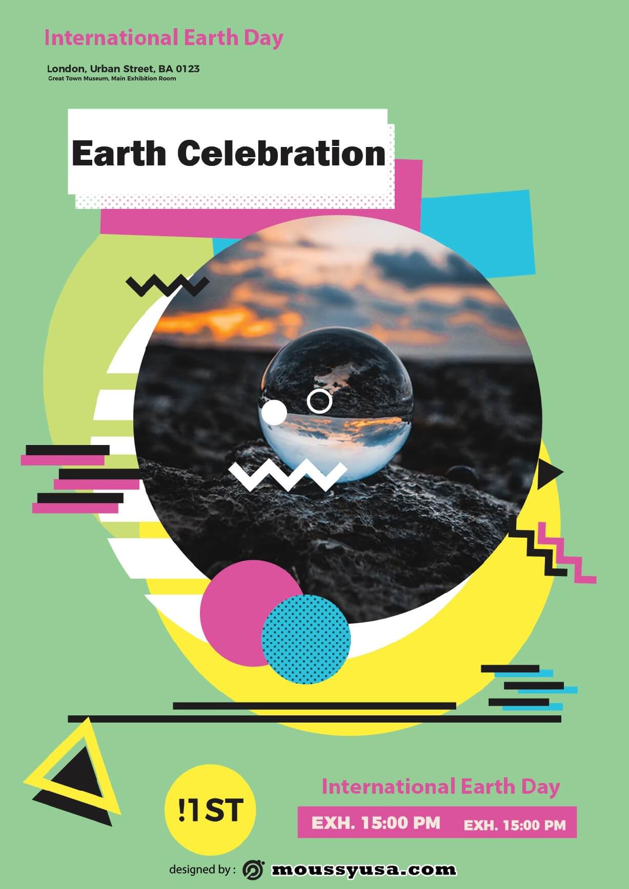 international earth day flayer template design