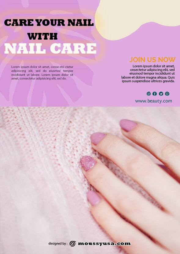 modern nail salon flyer template example | Mous Syusa