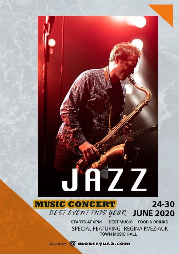 psd Jazz Concert Flyer template