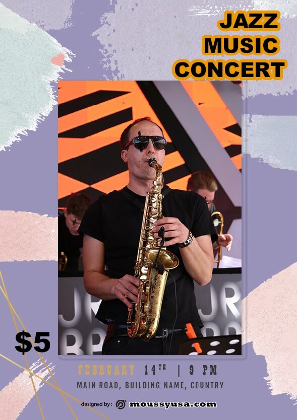 psd template for Jazz Concert Flyer